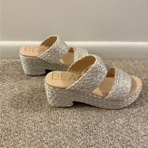 Women's Silver Woven Sandals